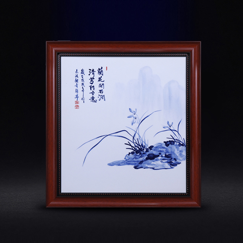 <b>陶瓷瓷板画榴莲污视频下载 兰花青花瓷瓷板画</b>